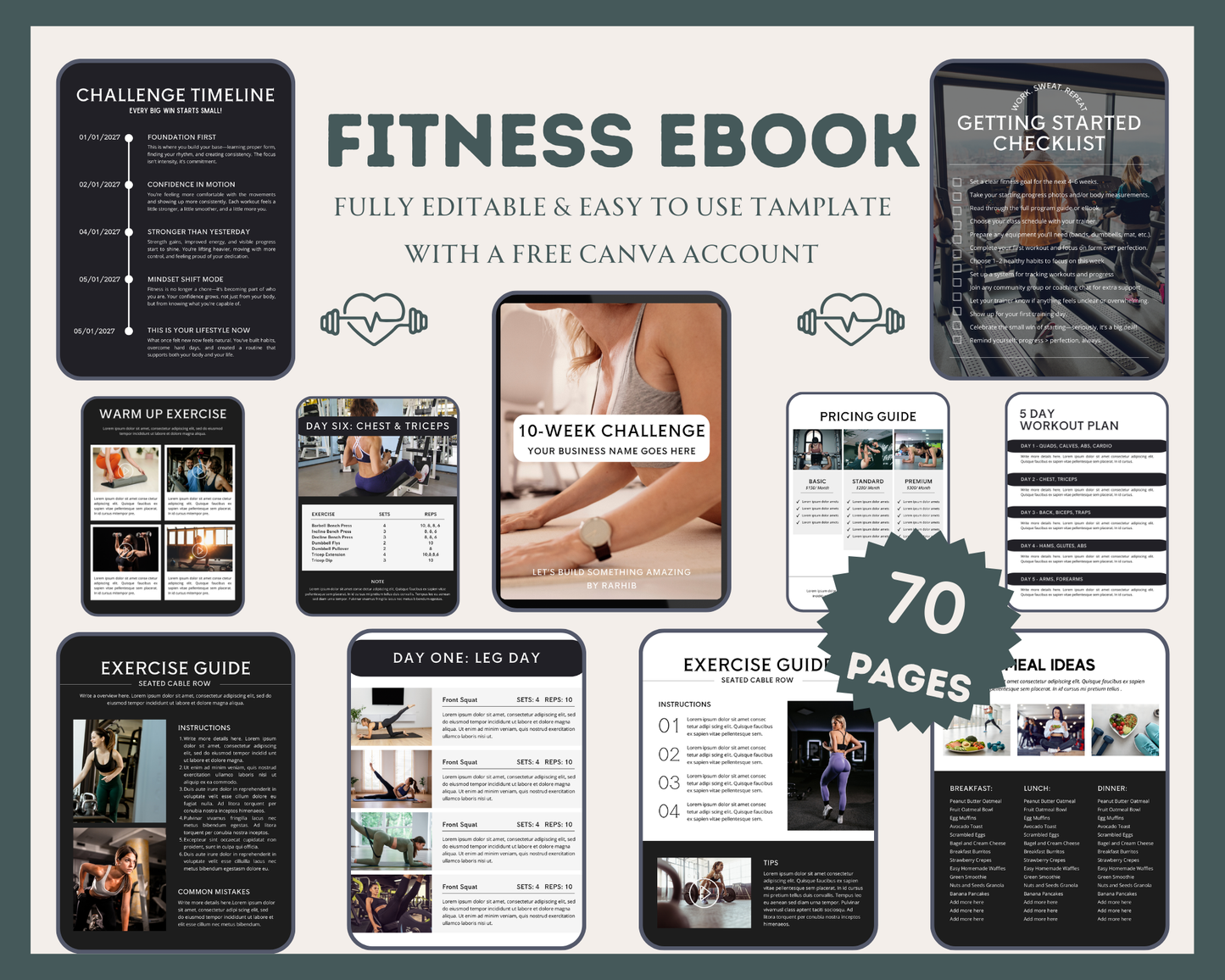 Fitness Ebook | Workout Plan Template | Fitness Program 4u