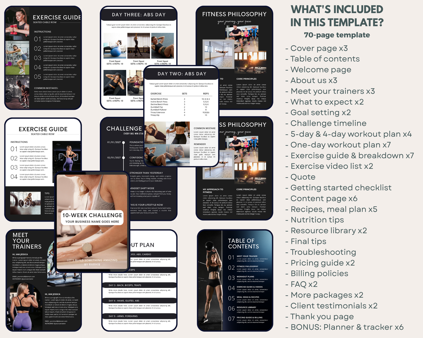 Fitness Ebook | Workout Plan Template | Fitness Program 4u